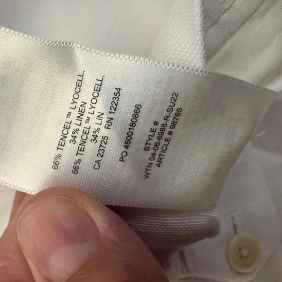 NWT Wilfred Free The Effortless Pant™ Linen White Size 14